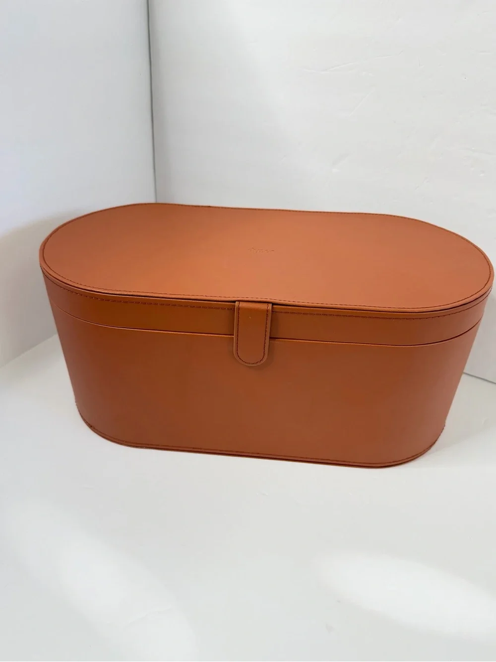 Dyson Storage Case ONLY Hard Box Display Airwrap Leather Brown Orange